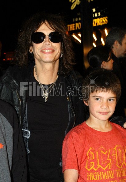 Steven Tyler and his son Taj during The Polar Express New York, FilmMagic