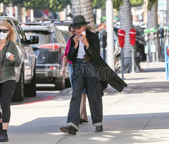Diane Keaton is seen on April 02 2021 in Los Angeles California, FilmMagic