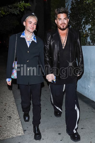 Oliver Gliese and Adam Lambert are seen on February 14 2023 in Los
