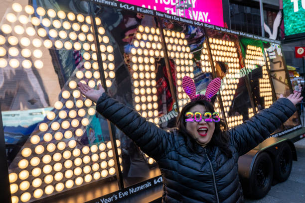NEW YORK, NEW YORK - DECEMBER 20: Teresa Hui, wearing 2023 glasses, poses in front...