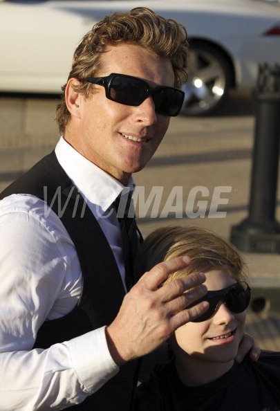 Producer Magnus Scheving and his son are seen in Beverly Hills on