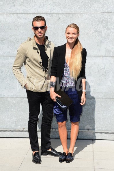 Tommaso Chiabra and Fiammetta Cicogna attend the Emporio Armani Spring