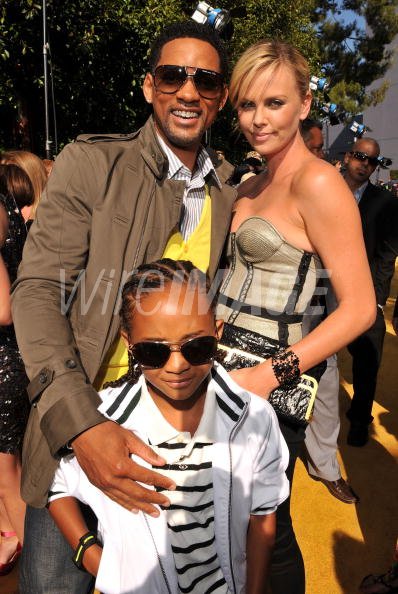 Actors Charlize Theron Will Smith and son Jaden Smith arrive to the... |  WireImage | 81326676