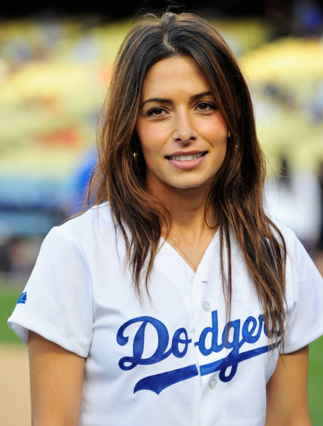 Sarah Shahi Throws Out Ceremonial First Pitch At Dodger ...