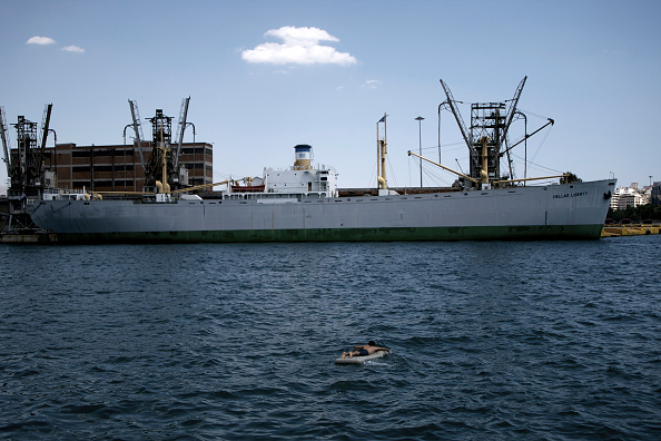Refugees in Piraeus Port