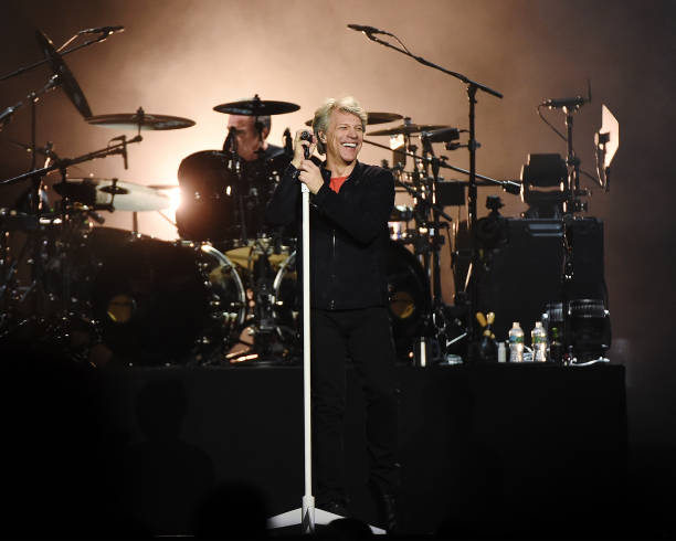 NEWARK, NJ - APRIL 07:  Bon Jovi performs in Concert - Newark, NJ at Prudential...
