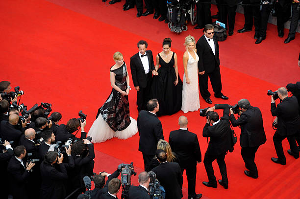 Cate Blanchett, Brian Grazer, his wife, Russell Crowe and his wife at the premiere of ''Robin Hood' during the 63rd Cannes International Film Festival.