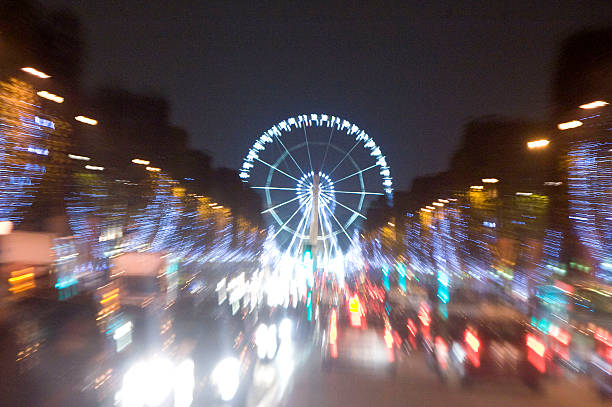 Christmas illuminations on the Champs-Elysees Avenue in Paris.