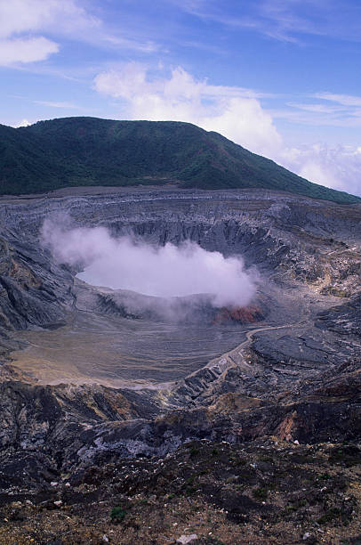 Costa Rica, Active Crater In Poas Volcano (caldera).