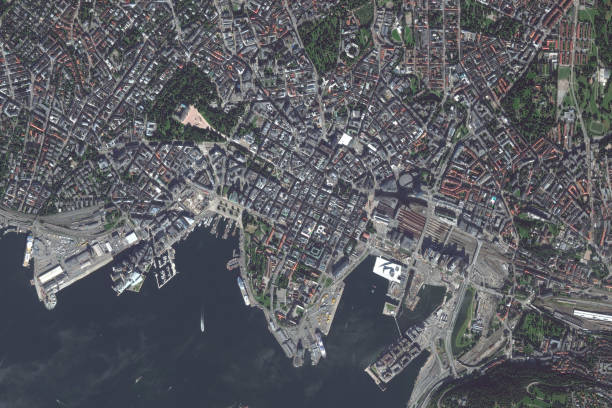 DigitalGlobe satellite imagery of Oslo, Norway. Photo DigitalGlobe via Getty Images.