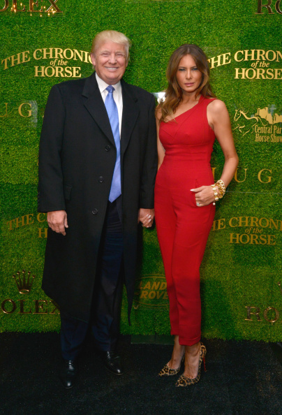 Donald Trump and Melania Trump attend Central Park Horse Show presented by Rolex and produced by Chronicle of the Horse where Land Rover was the...