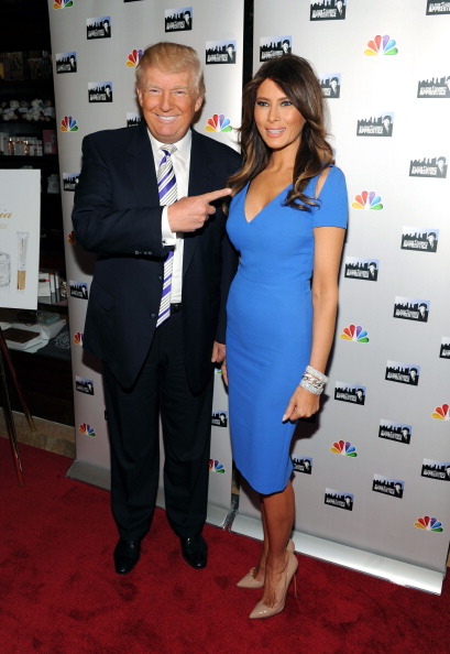 Donald Trump and Melania Trump attend the 'Celebrity Apprentice AllStar' event at Trump Tower on April 9 2013 in New York City