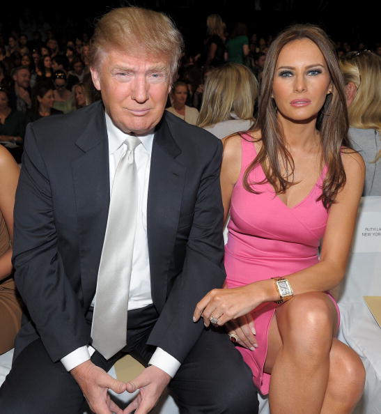 Donald Trump and Melania Trump attend the Michael Kors Spring 2011 fashion show during MercedesBenz Fashion Week at The Theater at Lincoln Center on...