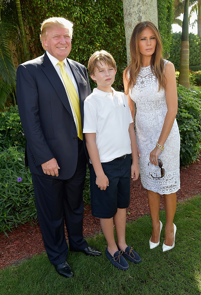 Donald Trump Barron Trump and Melania Trump attends Trump Invitational Grand Prix MaraLago Club at The MaraLargo Club on January 4 2015 in Palm Beach...