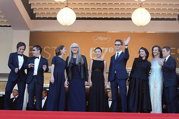 Gael Garcia Bernal,Jia Zhangke, Sofia Coppola, Jane Campion, Jeon Do-yeon, Nicolas Winding Refn, Leila Hatami, Carole Bouquet and Willem Dafoe at the Closing ceremony and 'A Fistful of Dollars' screening during 67th Cannes Film Festival