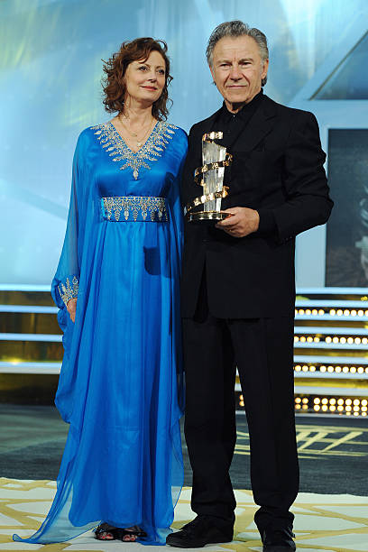 Harvey Keitel awarded by Susan Sarandon during the10th Marrakech Film Festival, in Marrakech.