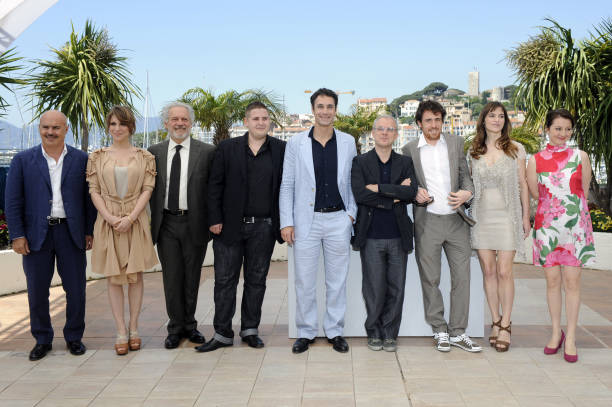 Italian actor Luca Zingaretti, Italian actress Isabella Ragonese, Italian actor Giorgio Colangeli, Italian actor Marius Ignat, Italian actor Raoul Bova, Italian director Daniele Luchetti, Italian actor Elio Germano, Italian actress Stefania Montorsi and Italian actress Alina Berzenteanu pose during the photocall of 'La Nostra Vita' (Our Life) presented in competition at the 63rd Cannes Film Festival on May 20, 2010 in Cannes.