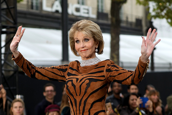 jane-fonda-walks-the-runway-during-the-le-defile-loreal-paris-show-as-picture-id856289640