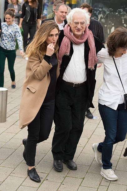 Julie Gayet and Bertrand Tavernier attend the Remake of the 1st Movie of the Lumiere Brothers , during the 5th Lumiere Film Festival, in Lyon.