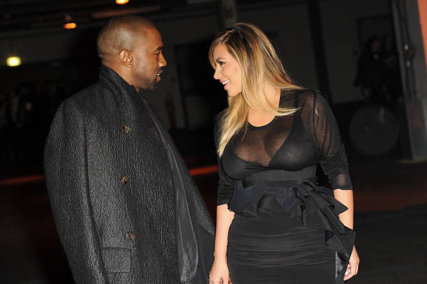 Kanye West and Kim Kardashian attends Givenchy show, as part of the Paris Fashion Week Womenswear Spring/Summer 2014, in Paris.