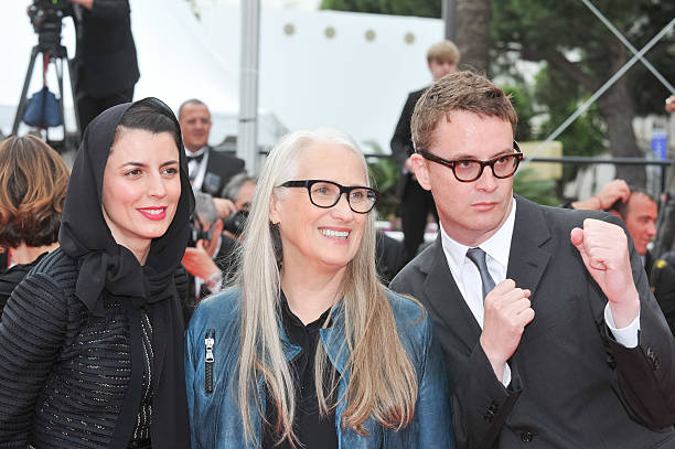 Leila Hatami, Jane Campion and Nicolas Winding Refn at the red carpet for the Palme D'Or winners during 67th Cannes Film Festival