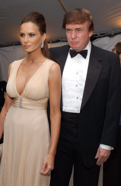 Melania Knauss and Donald Trump during Costume Institute Benefit Dance 'Party of the Year' Arrivals at Metropolitan Museum of Art in New York City...