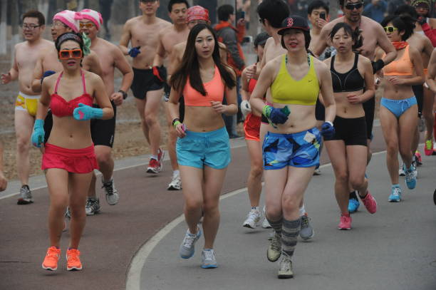 Chinas Annual Naked Run Shows Environmental Activism 