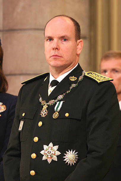 HRH Prince Albert II of Monaco attends a pontifical mass marking his formal investiture as the new ruler of Monaco, at Monaco cathedral.