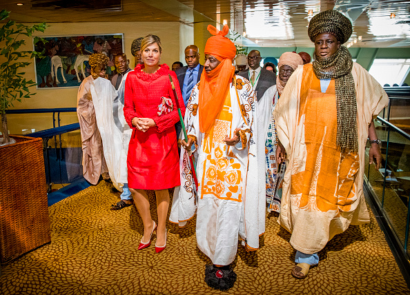 queen-maxima-of-the-netherlands-with-the-emir-of-kano-mallam-muhamned-picture-id869288634