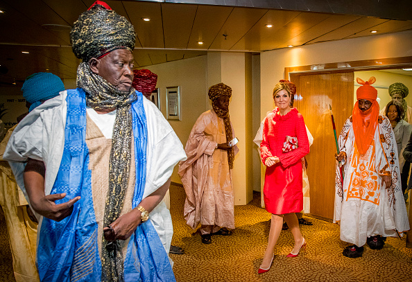 queen-maxima-of-the-netherlands-with-the-emir-of-kano-mallam-muhamned-picture-id869288658