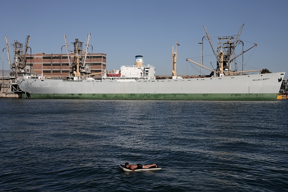 Refugees at Greece's Piraeus port