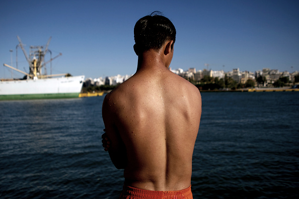 Refugees in Piraeus Port