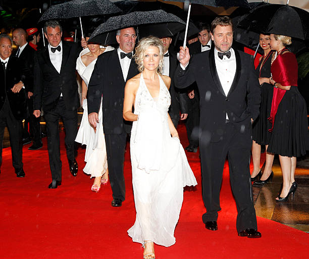 Russell Crowe and Danielle Spencer at the Opening Dinner during the 63rd Cannes International Film Festival.