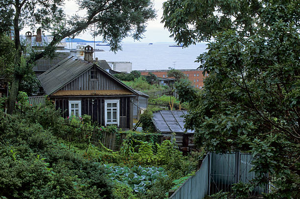 Russia, Vladivostok, House With Vegetable Garden.