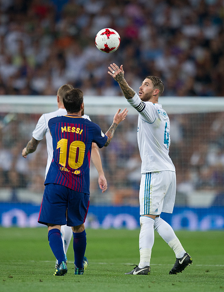 Ramos threw the ball away from Lionel Messi as a result he allegedly swore at Sergio Ramos | SportzPoint