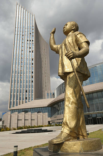 A statue of Kwame Nkrumah who was the first president of independent Ghana and a founding member of the Organizaiton of African Unity the predecessor...