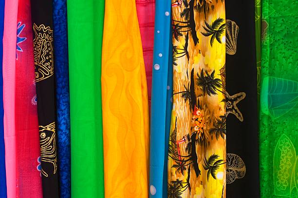 The Grenadines, Bequia Island, Port Elizabeth, Colorful Batiks For Sale.