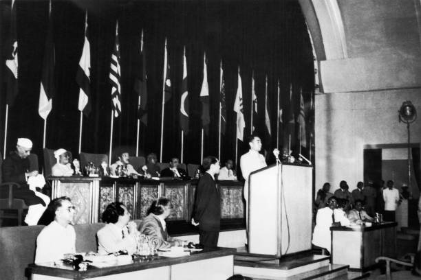 The Prime Minister Chou En Lai Of The Popular Republic Of China Attending The First AsiaAfrica Conference In Bandung In April 1955
