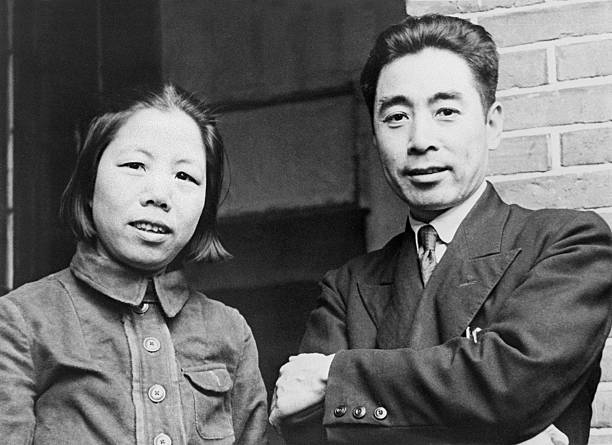 Unlocated picture dated probably in 1940s of Zhu Enlai and his wife Zhu was one of the leaders of the Chinese Communist Party and Prime Minister of...