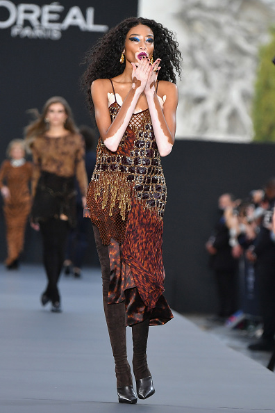 winnie-harlow-walks-the-runway-during-the-le-defile-loreal-paris-show-picture-id856261170