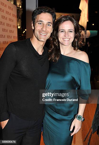 Actor Raul Bova and Chiara Giordano attend the Replay Party during the 63rd Annual Cannes Film Festival at the Star Style Lounge on May 19, 2010 in...