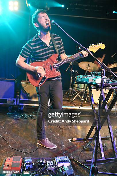 Peter Silberman of American indie rock band The Antlers performs on stage at The Scala on May 19, 2010 in London, England.