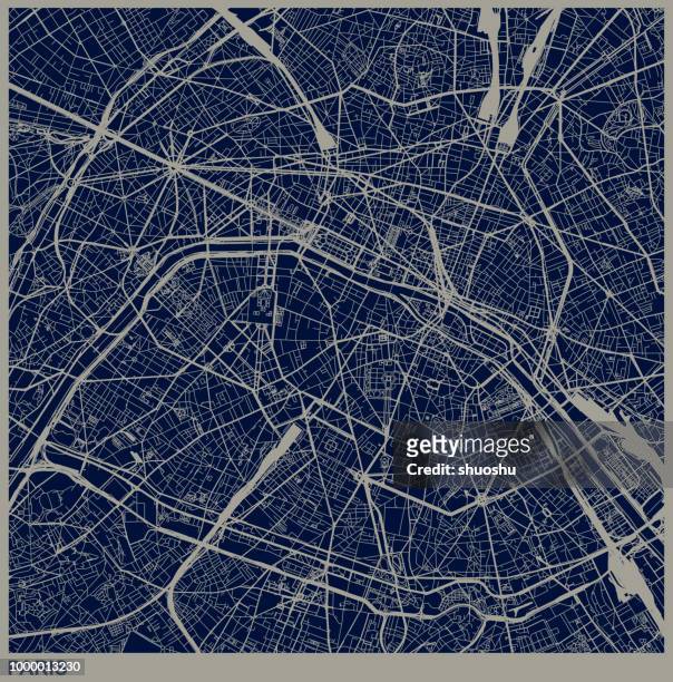 paris city structure illustration - 2018 blueprint stock illustrations