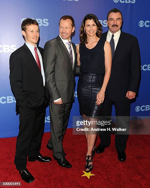 The cast of "Blue Bloods" Will Estes, Donnie Wahlberg, Bridget Moynahan and Tom Selleck attend the 2010 CBS UpFront at Damrosch Park, Lincoln Center...