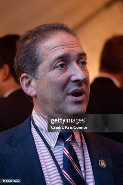 Rep. Ron Klein speaks with guests during the America's Everglades Summit to Unite Conservation celebration at Eastern Market on May 19, 2010 in...