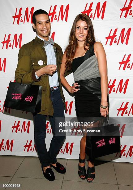 From High society, Paul Johnson-Calderon from The City, Samantha Swetra attend H&M's launch of Fashion Against AIDS at H&M Fifth Avenue on May 19,...