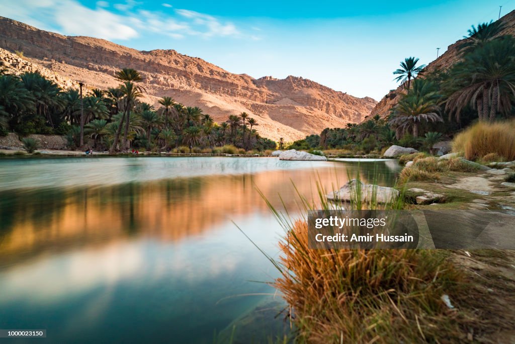 Sun setting at Wadi Bani Khalid