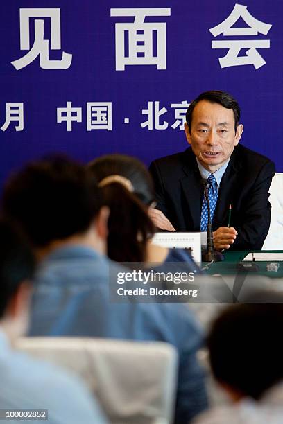 Jiang Jiemin, chairman of China National Petroleum Corp. , speaks during a news conference in Beijing, China, on Thursday, May 20, 2010. PetroChina...