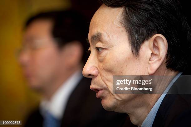 Jiang Jiemin, chairman of China National Petroleum Corp. , speaks during a news conference in Beijing, China, on Thursday, May 20, 2010. PetroChina...