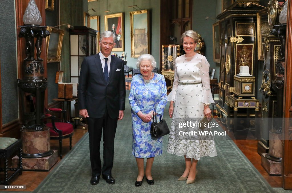 King Philippe of Belgium and Queen Mathilde of Belgium Attend An Audience with the Queen